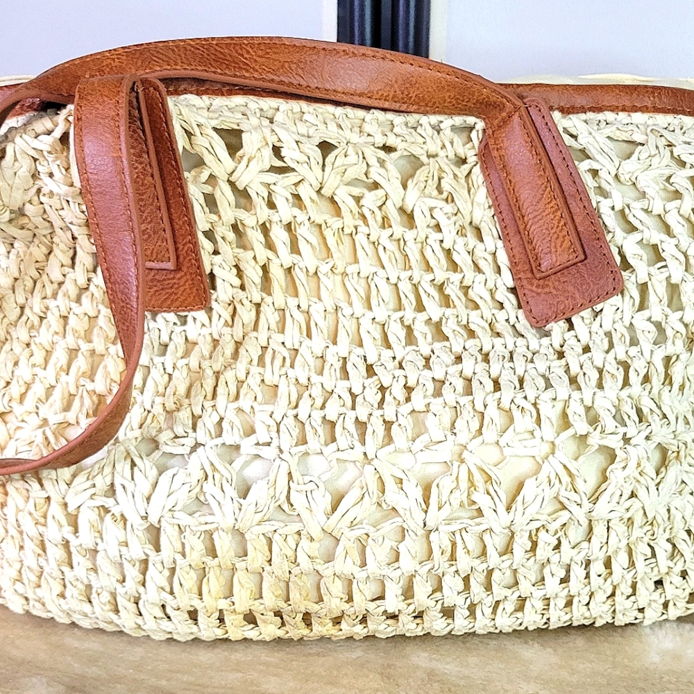 ANNA & ELLE Grass Woven SHOULDER Bag BOHO Beach TOTE - Picture 6 of 16